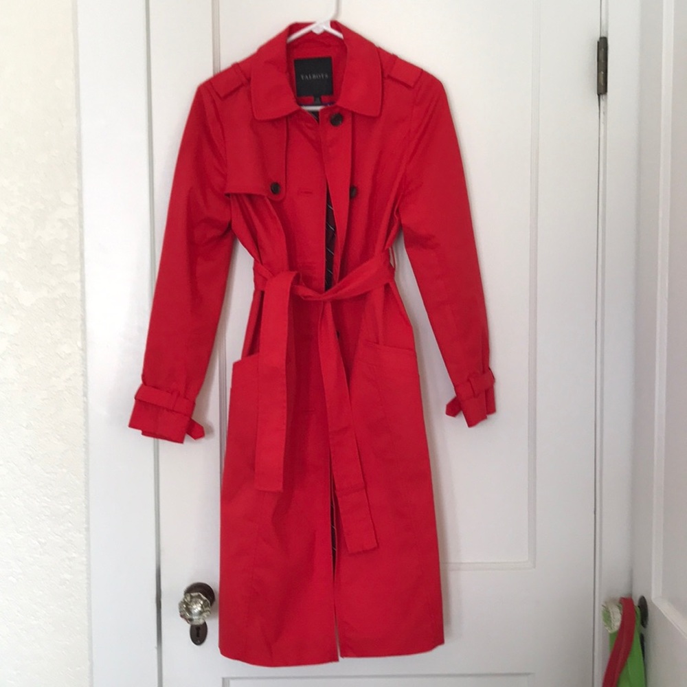 Talbots XS red trench coat. Worn once